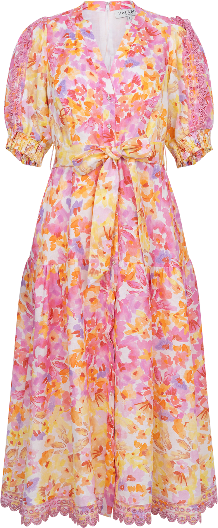 Hayden Long Linen Dress - Pink