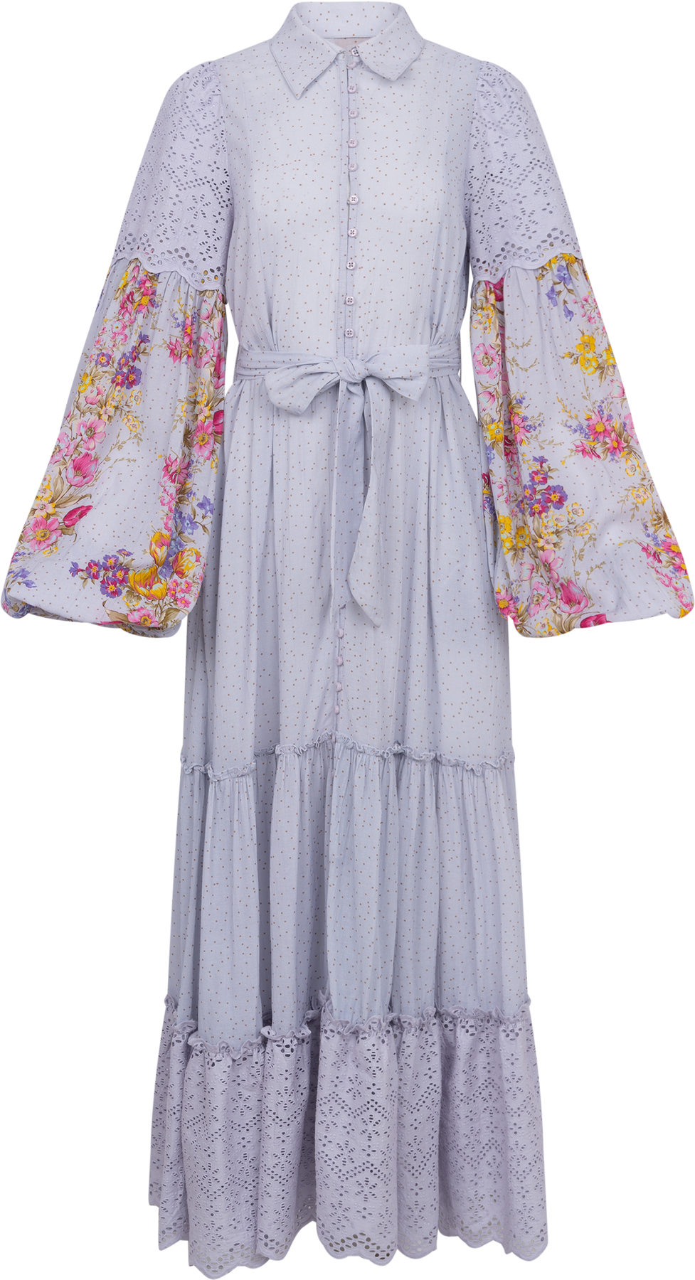 Cotton Slub Shirt Dress - Flower Market