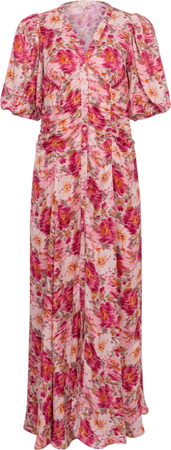 Crepe Satin Rouching Gown - Blushed Blossom