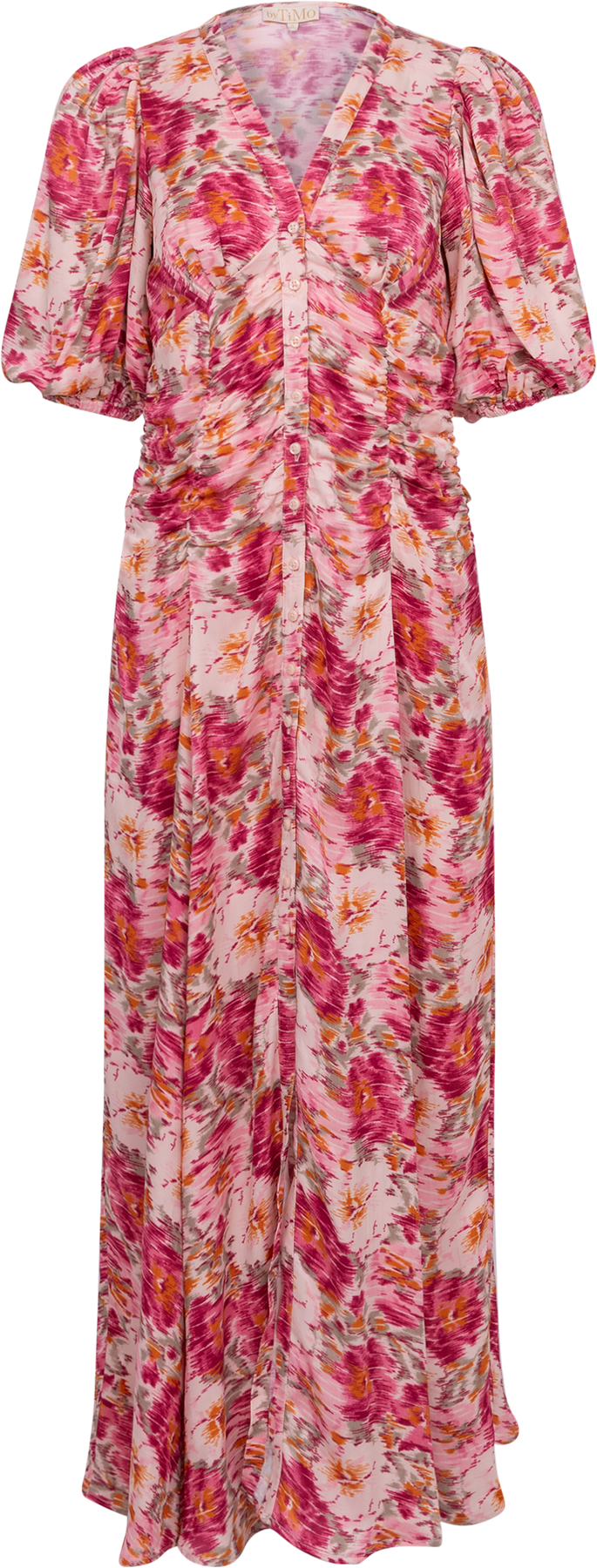 Crepe Satin Rouching Gown - Blushed Blossom