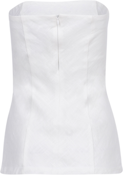 Taz Linen Tube Top - White