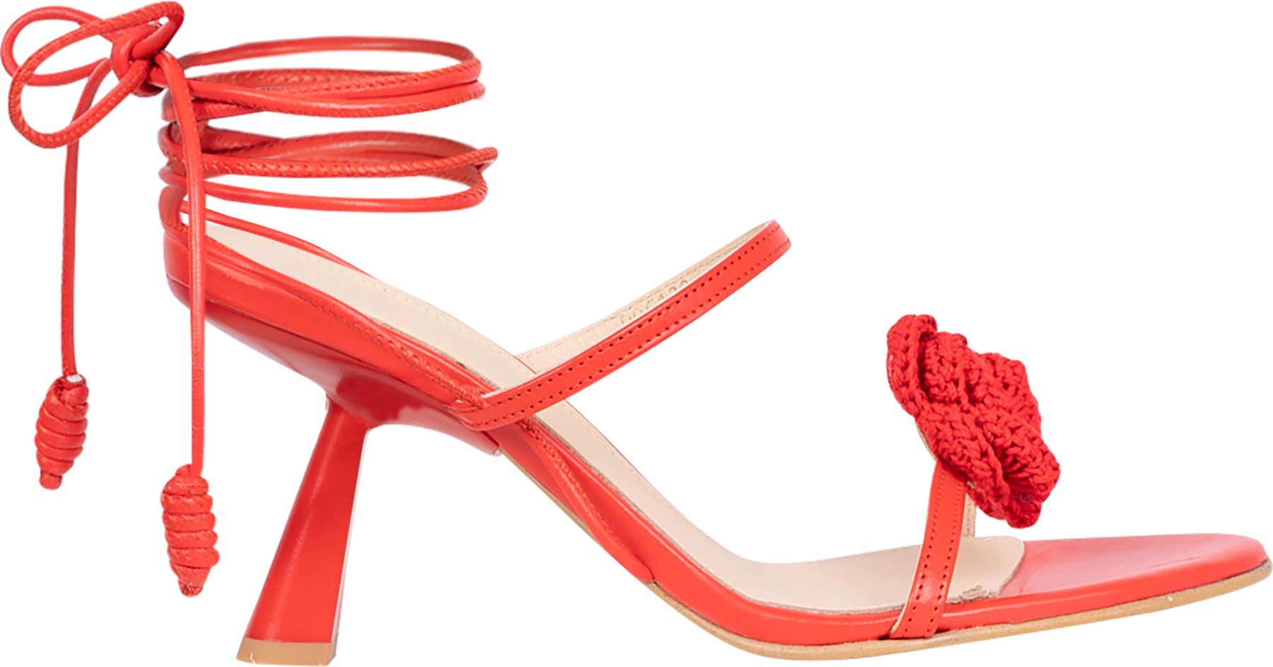 Kendra Leather Sandals - Bloom Red