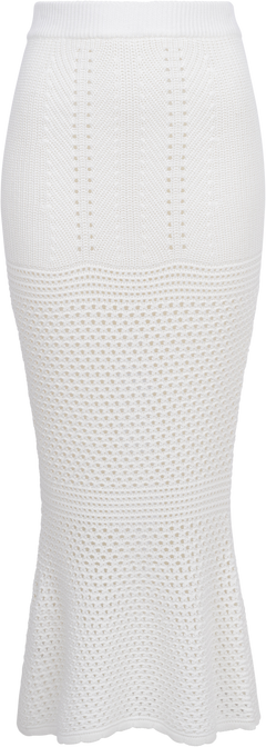 Coco Crochet Knit Maxi Skirt - White