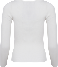 Corine Knit Ls Top - Off White
