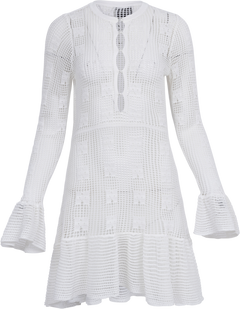 Kiki Crochet Knit Dress - White