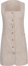 Mila Linen Mini Dress - Natural