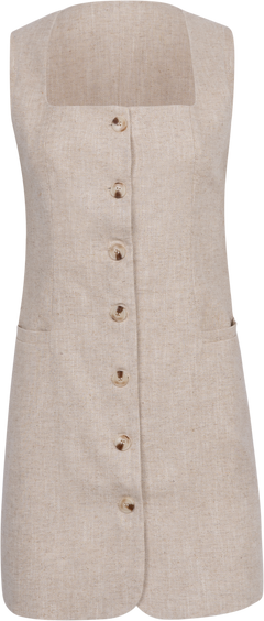Mila Linen Mini Dress - Natural