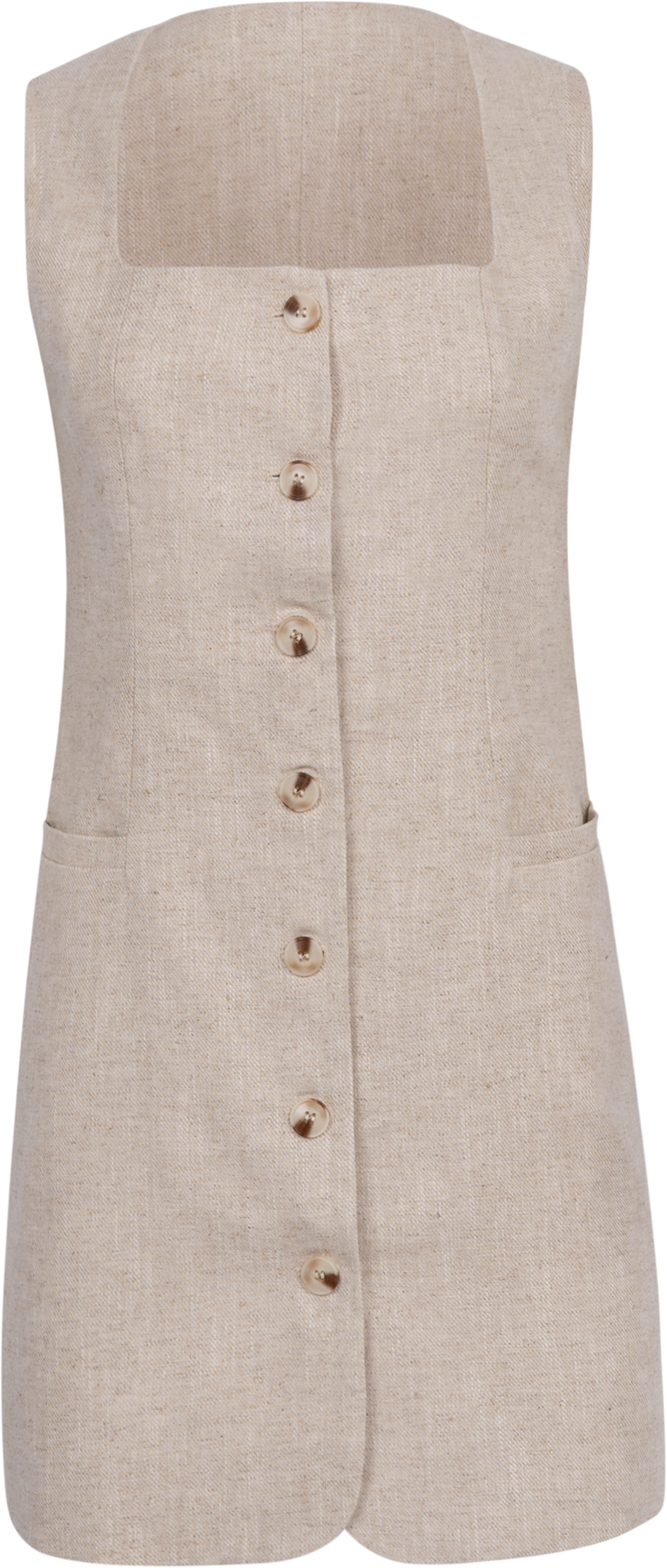 Mila Linen Mini Dress - Natural