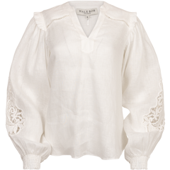 Ilaria Solid Blouse Linen - Ivory