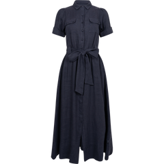 Stella Linen Dress - Navy