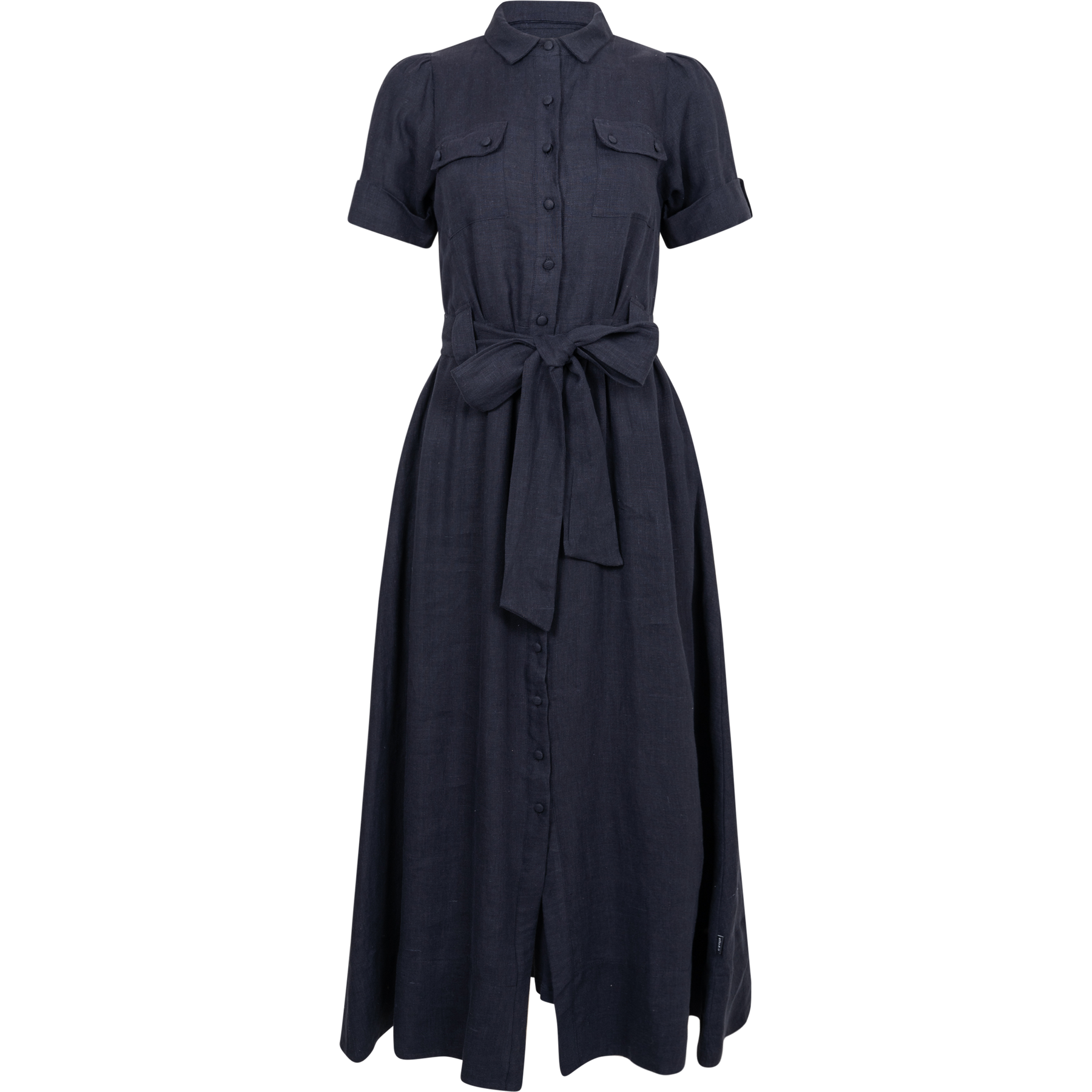 Stella Linen Dress - Navy