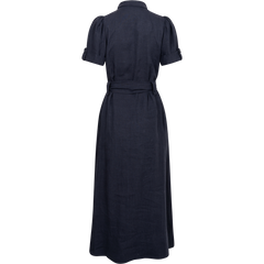 Stella Linen Dress - Navy