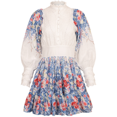 Cotton Slub Mini Dress - Blue Field