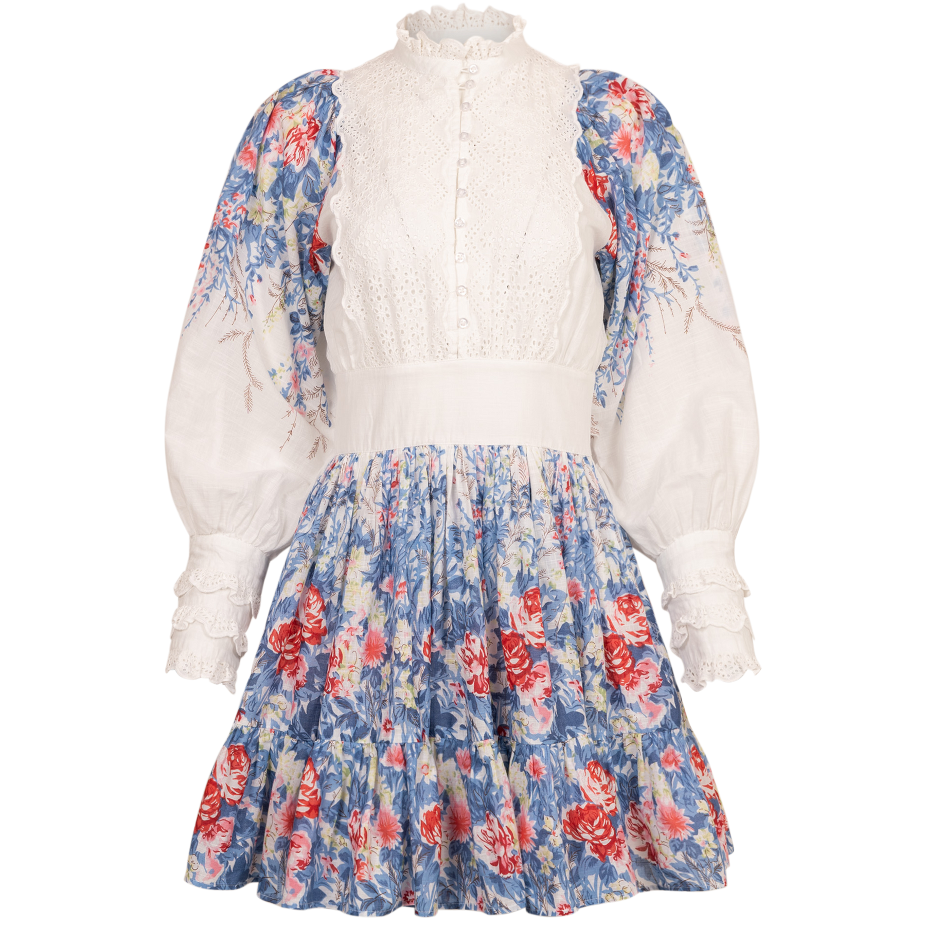 Cotton Slub Mini Dress - Blue Field