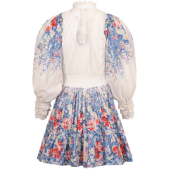 Cotton Slub Mini Dress - Blue Field