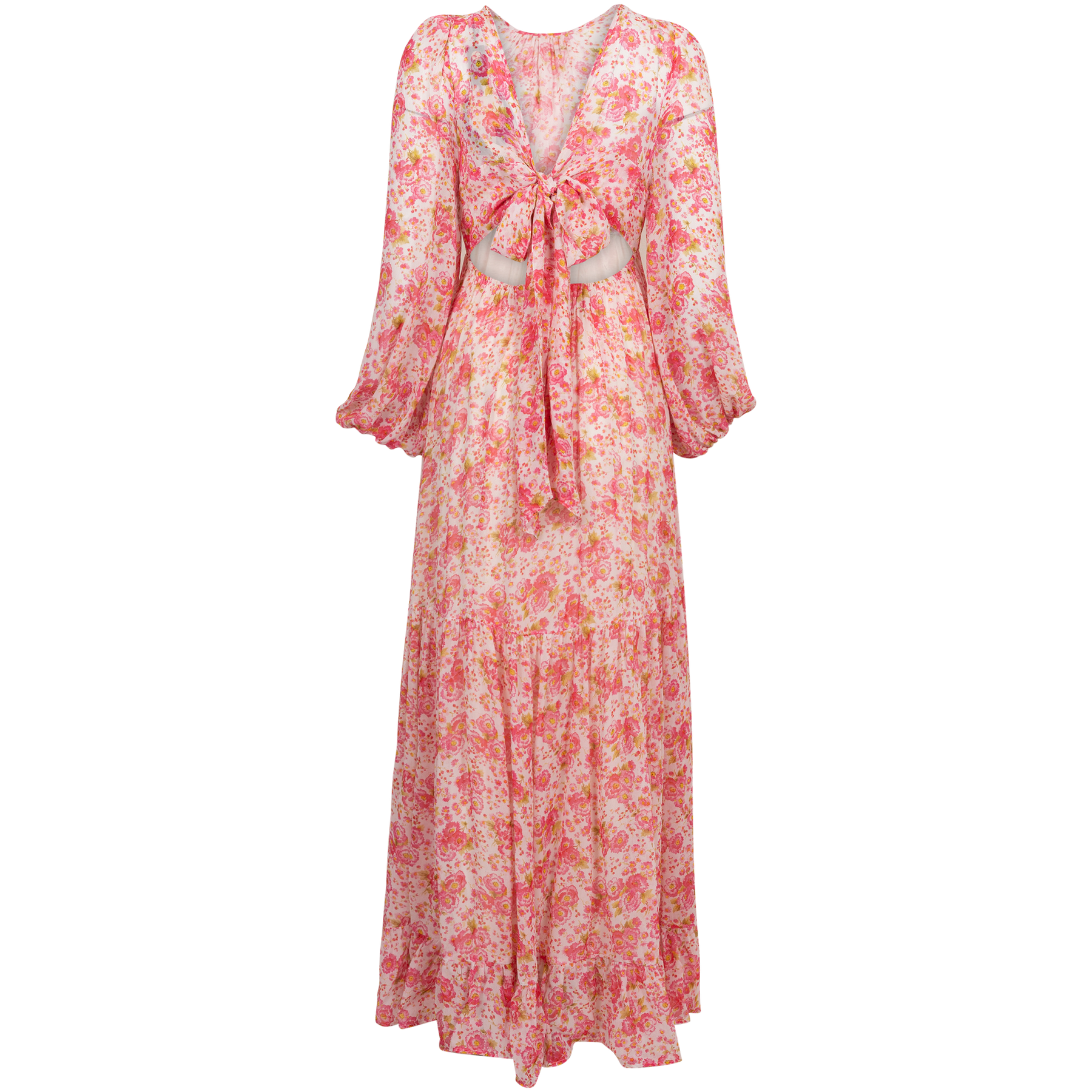 Georgette Open Back Dress - Pink Blossom