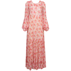 Georgette Open Back Dress - Pink Blossom