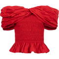 Loren Solid Off Shoulder Top - Ruby