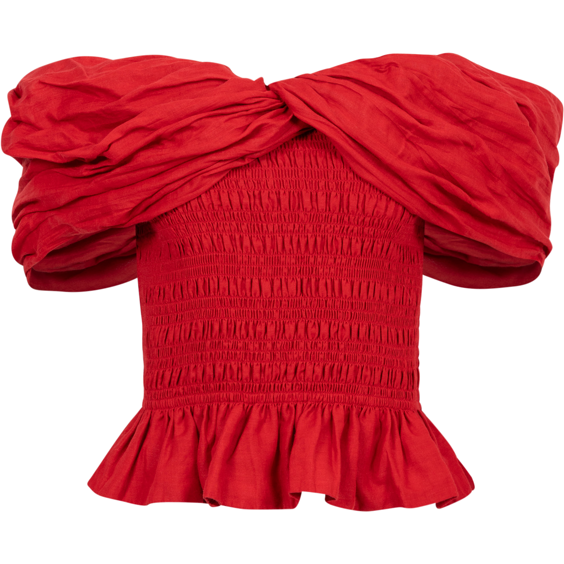 Loren Solid Off Shoulder Top - Ruby