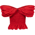 Loren Solid Off Shoulder Top - Ruby