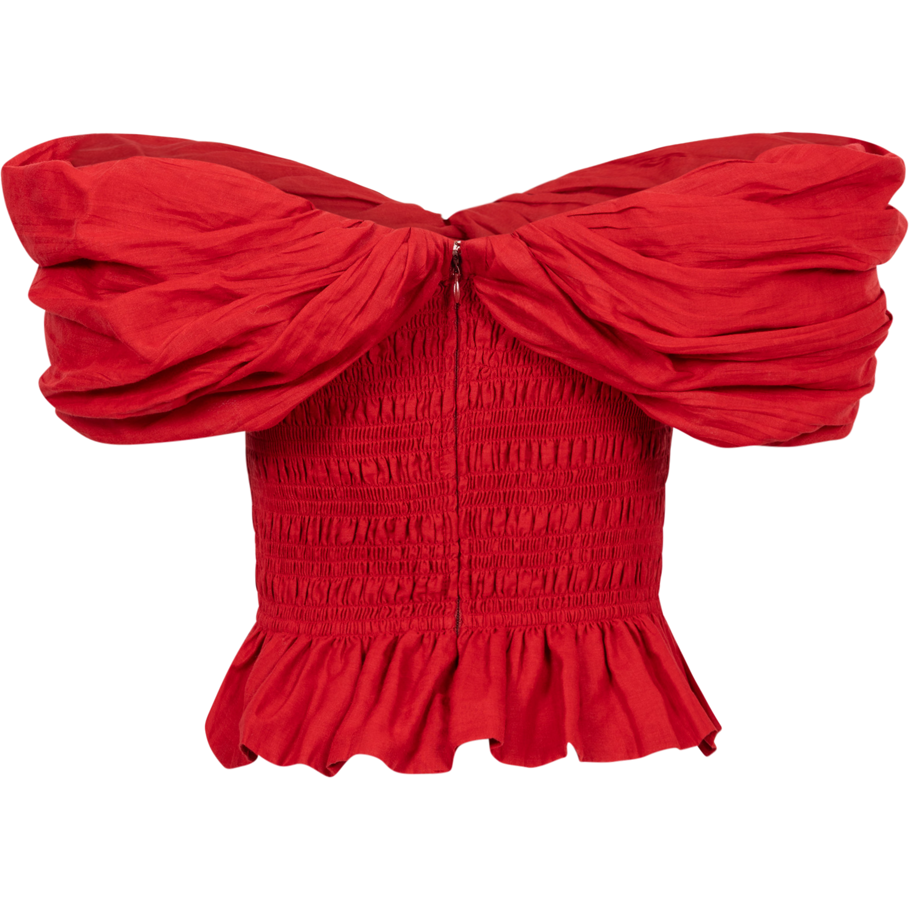 Loren Solid Off Shoulder Top - Ruby