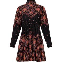 Baby Cord Mini Dress* - Black Paisley