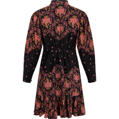 Baby Cord Mini Dress* - Black Paisley