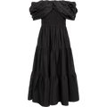 Loren Solid Off Shoulder Dress - Black