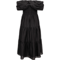 Loren Solid Off Shoulder Dress - Black