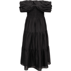Loren Solid Off Shoulder Dress - Black