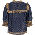 Arlita Print Puff Slv Top - Navy