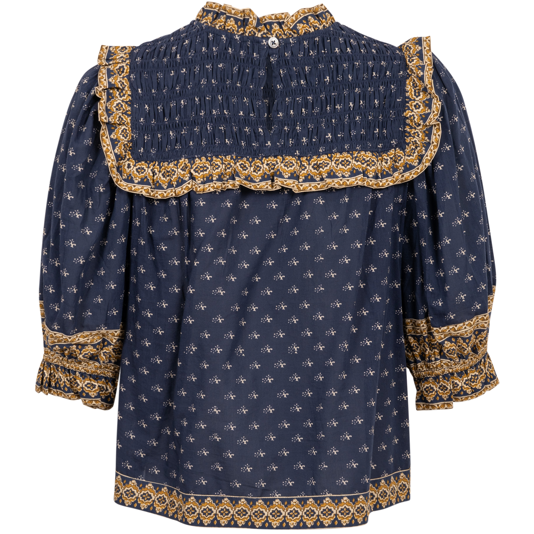 Arlita Print Puff Slv Top - Navy