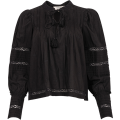 Loren Solid L/Slv Top - Black