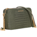 Jet Set Medium Nubuk Logo Crossbody Bag - Amazon Green