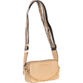 Jet Set Small Pebbled Leather Double Zip Camera Bag - Camel Multi