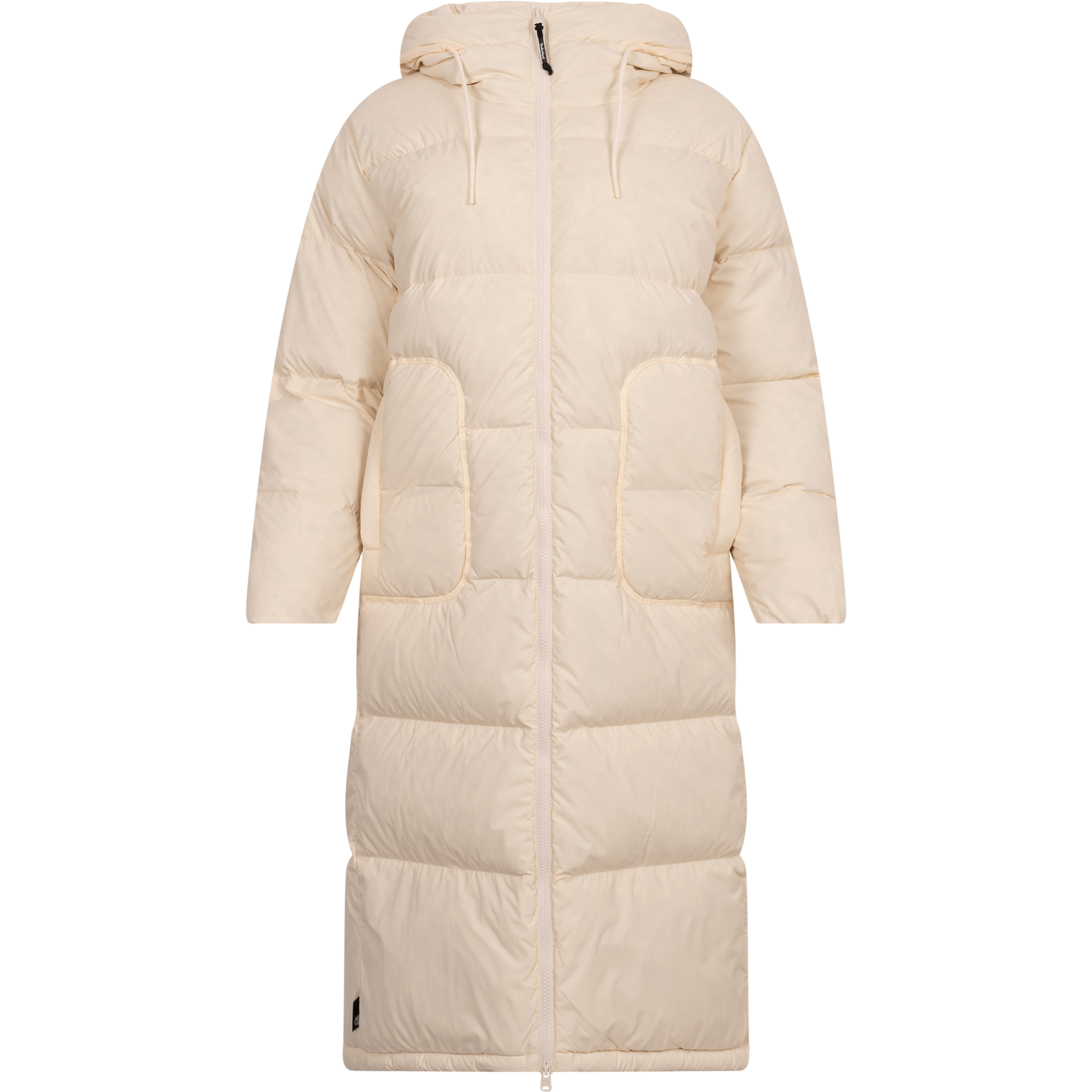 Recycled Down Long Puffer Jacket - White Smoke