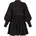 Baby Cord Belt Dress - Black