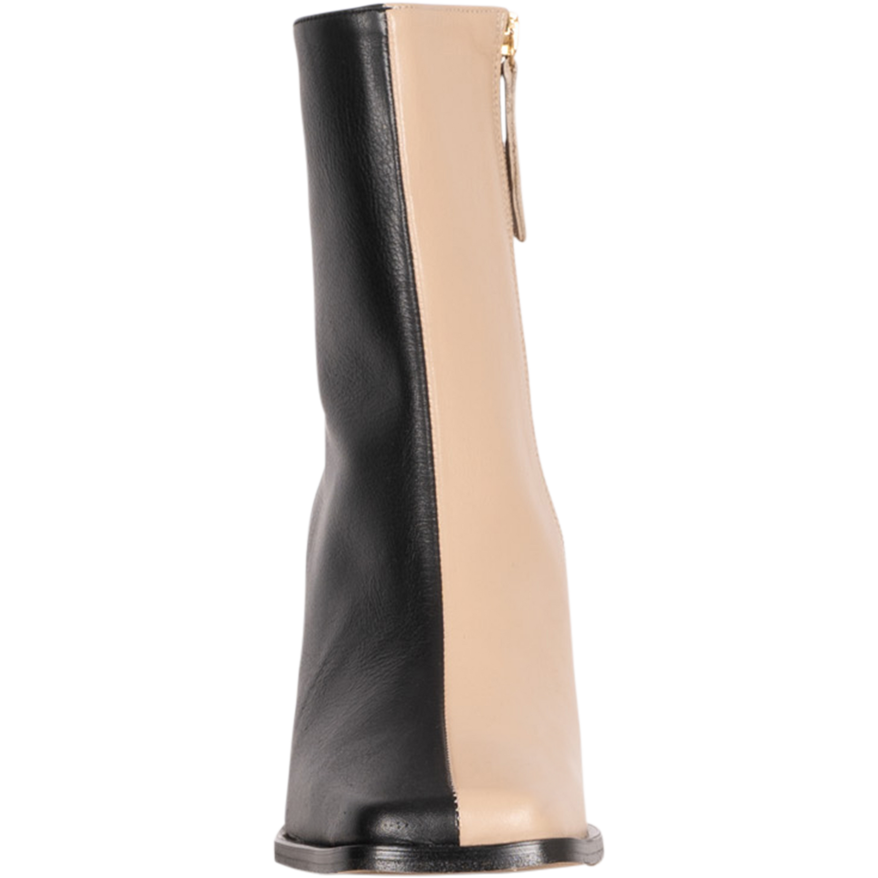 South Bicolor Leather Boot - Stone Beige Black