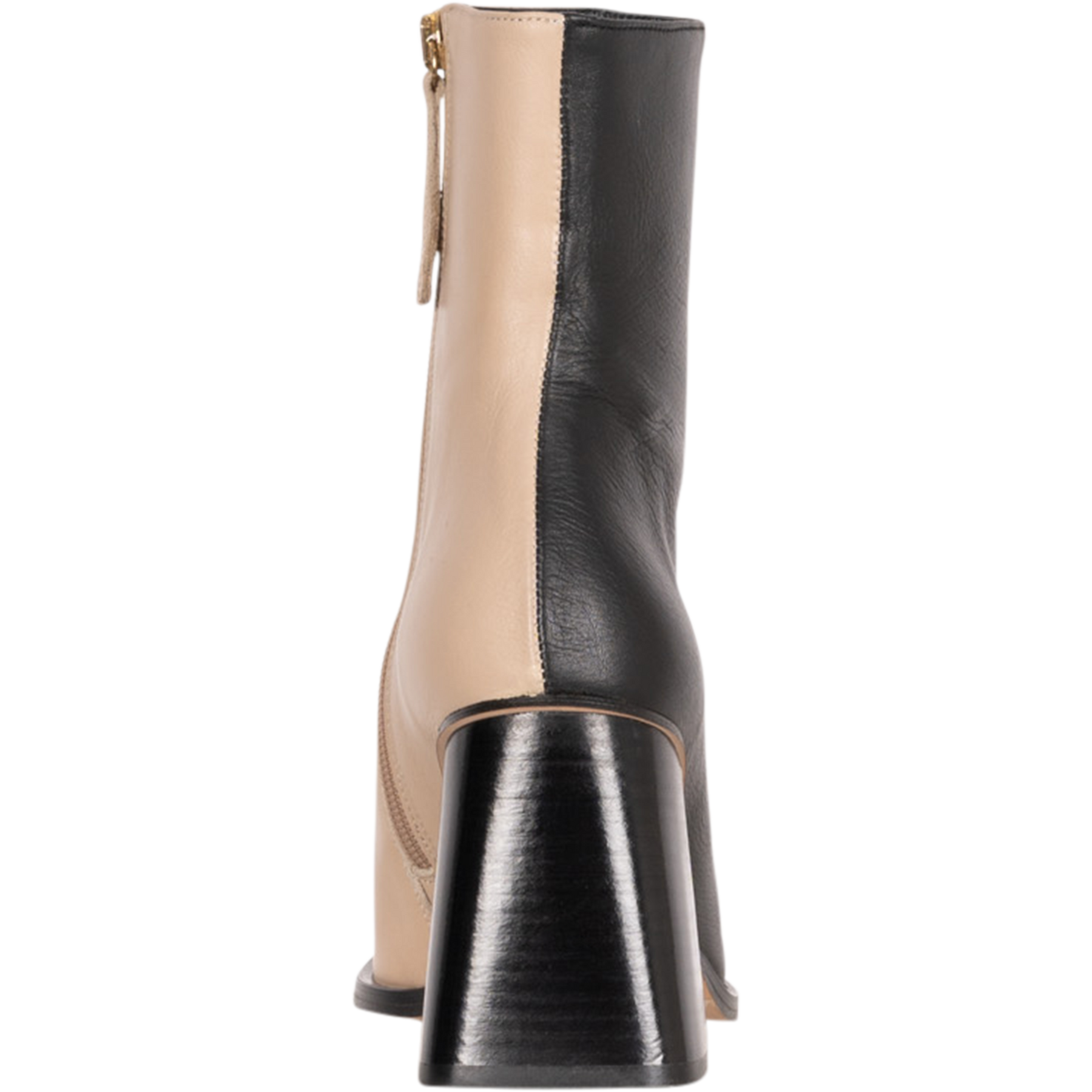 South Bicolor Leather Boot - Stone Beige Black