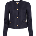 Zoe Pocket Jacket - Navy/White Pinstripe
