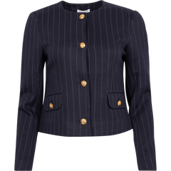 Zoe Pocket Jacket - Navy/White Pinstripe