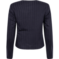 Zoe Pocket Jacket - Navy/White Pinstripe