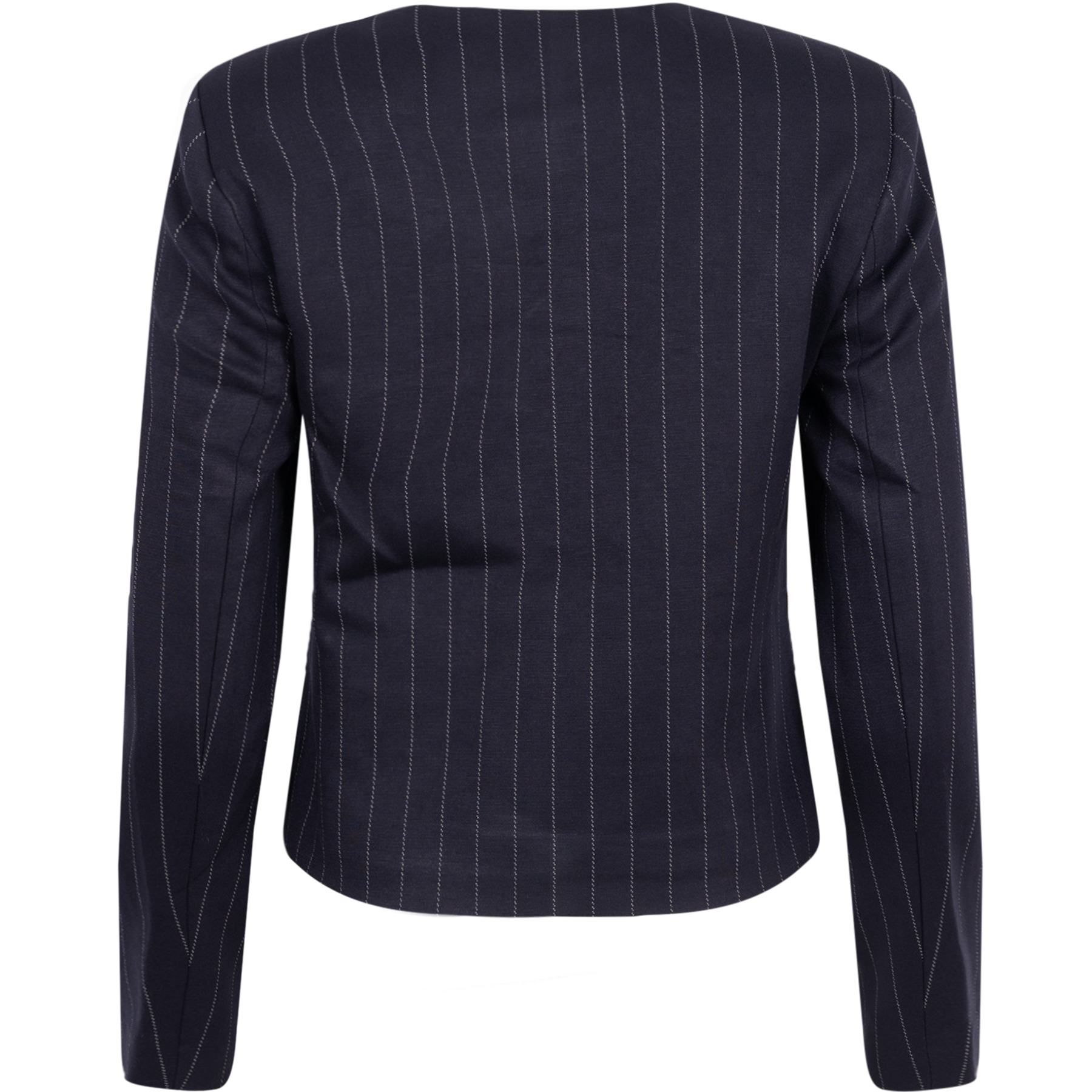 Zoe Pocket Jacket - Navy/White Pinstripe