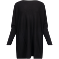 Merino Long Wide Crewneck - Black