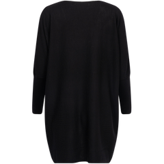 Merino Long Wide Crewneck - Black