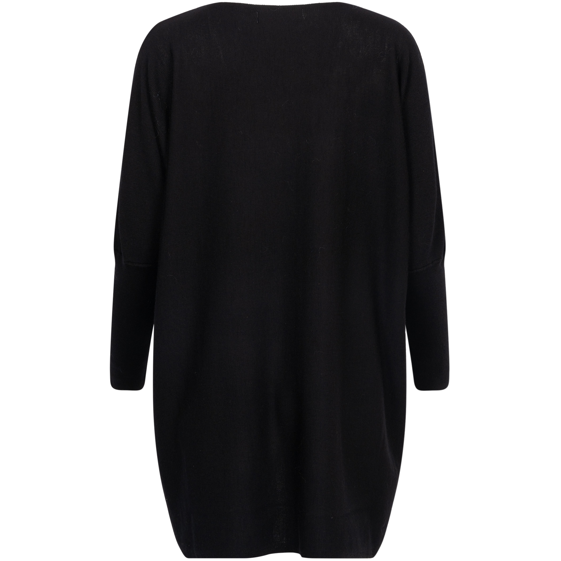 Merino Long Wide Crewneck - Black