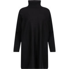 Merino Long Wide Turtleneck - Black