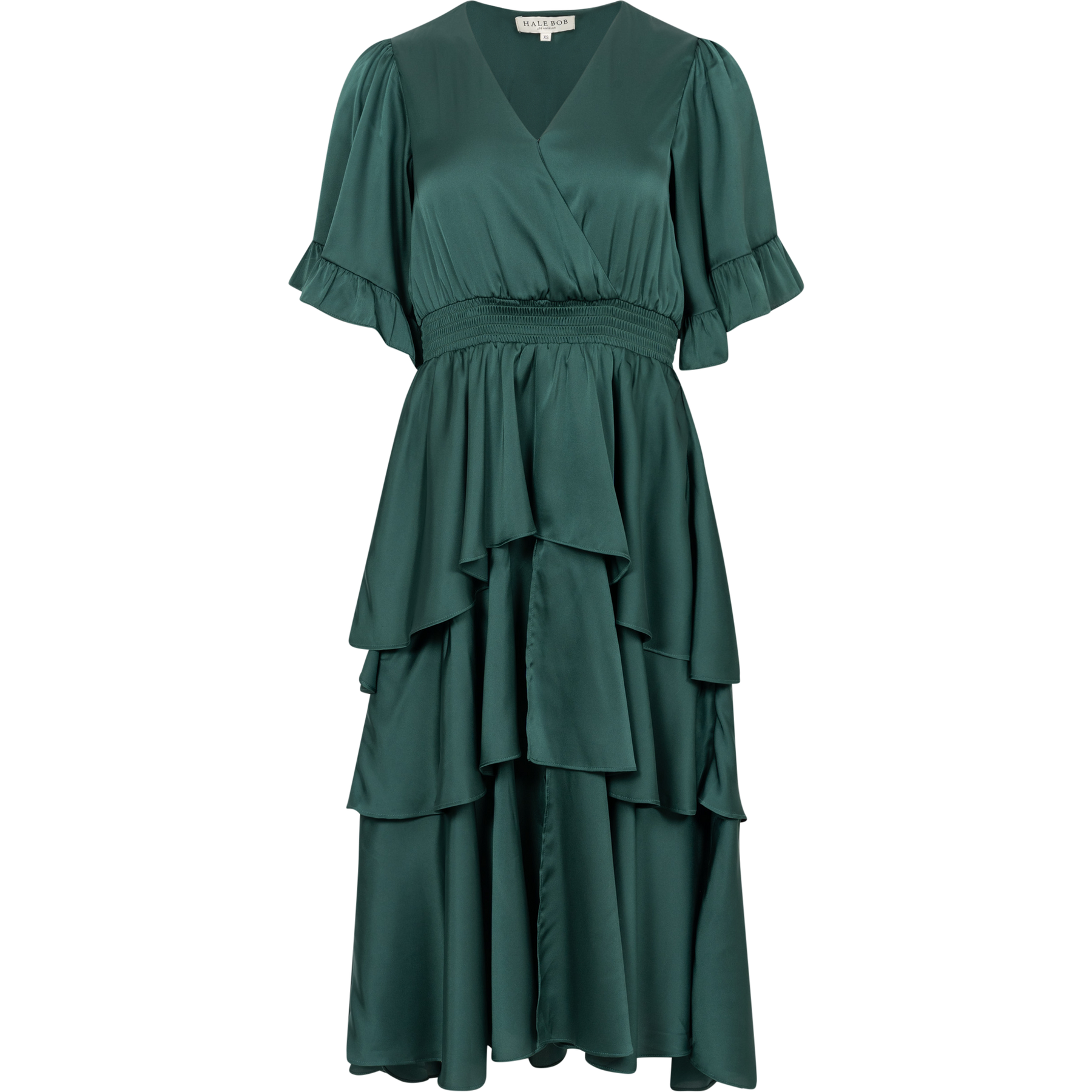 Joy Dress Solid W Tiered Skirt - Green