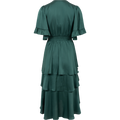 Joy Dress Solid W Tiered Skirt - Green