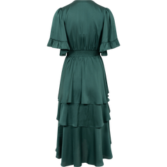Joy Dress Solid W Tiered Skirt - Green
